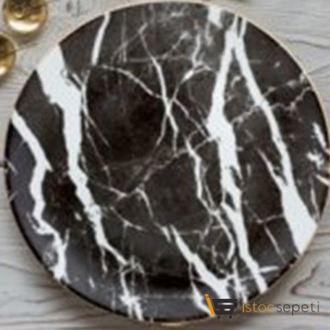 25cm Diplomat Servis Siyah Mermer