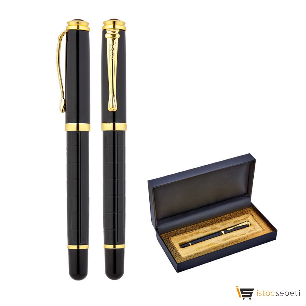 Siyah Metal Roller Kalem Seti Promosyon