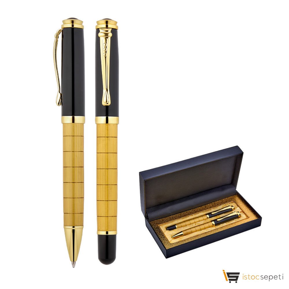 Gold Metal Roller & Tükenmez Kalem Seti Promosyon