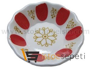Acem Çay Tabağı Kırmızı / Mavi