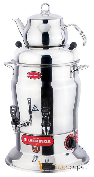 SilverInox Crown Çay Semaveri 2 Demlikli 160 Bardak Kapasiteli 16 L