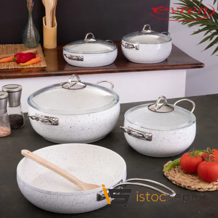 9 Parça White Güveç Tencere Seti