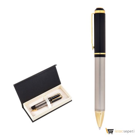 Figürsüz Kabartma Figürlü Metal Tükenmez Kalem Seti Promosyon