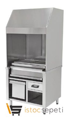 Empero Paslanmaz Duvar Tip Izgara 136x85x215 cm Kömürlü