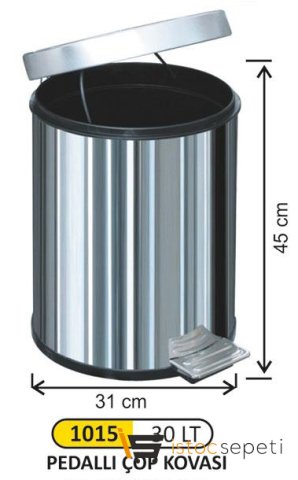 Arı Metal 1015 Pedallı Çöp Kovası 30 Litre