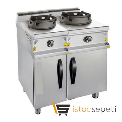 Karacasan 900 Seri Dolaplı Wok Ocak Çiftli Gazlı