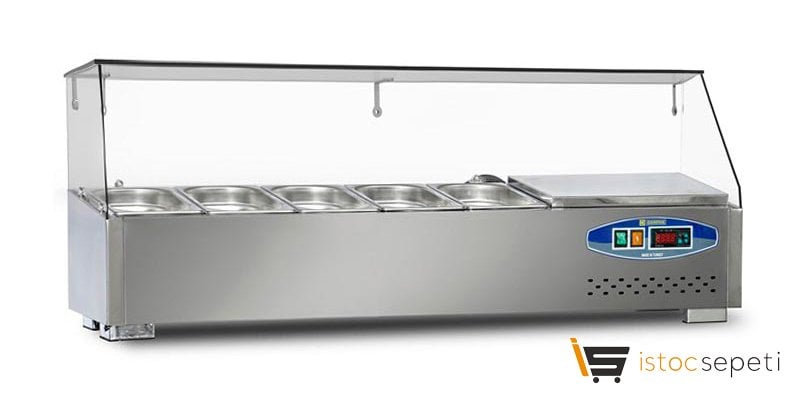 Set Üstü Soğutmalı Salad Bar 5 Küvet 29 L 120x35x40 cm