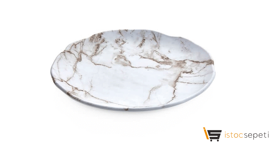 Mat Mermer Tasarım Servis Tabağı 28 cm