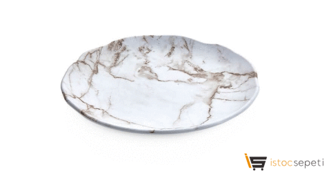 Mat Mermer Tasarım Servis Tabağı 28 cm