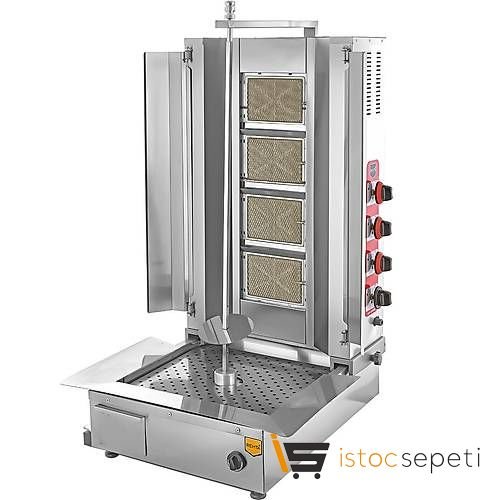 Alttan Motorlu Tüplü 4 Yatay Radyanlı Döner Ocağı