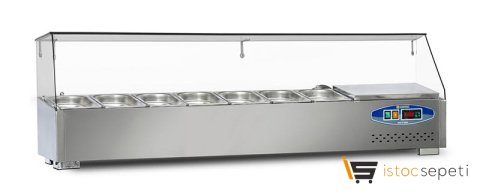 Set Üstü Soğutmalı Salad Bar 7 Küvet 41 L 150x35x40 cm