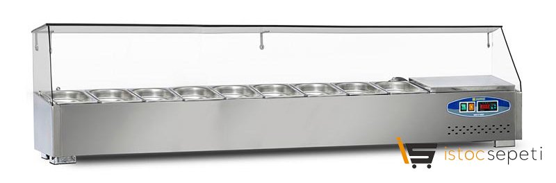 Set Üstü Soğutmalı Salad Bar 9 Küvet 52 L 180x35x40 cm