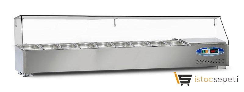 Set Üstü Soğutmalı Salad Bar 10 Küvet 59 L 200x35x40 cm