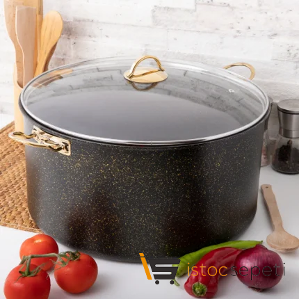 32 Cm Gold Stone Maksi Derin Tencere 13 Lt