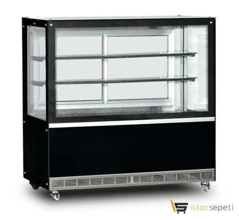 Soğutmalı Düz Camlı Pasta Teşhir Dolabı 562 L 130x70x130 cm