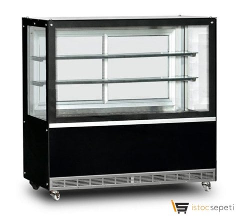 Soğutmalı Düz Camlı Pasta Teşhir Dolabı 695 L 160x70x130 cm