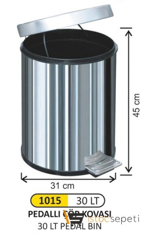 Arı Metal 1015 Pedallı Çöp Kovası 30 lt