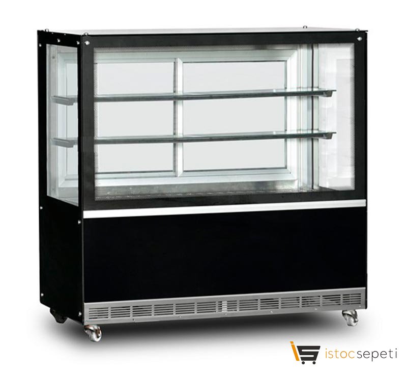 Isıtmalı Düz Camlı Teşhir Dolabı 695 L 160x70x130 cm