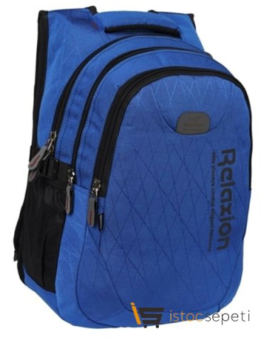 Relaxion 2222 Su Geçirmez Astarlı Kumaş Sırt Çantası Sax Mavi