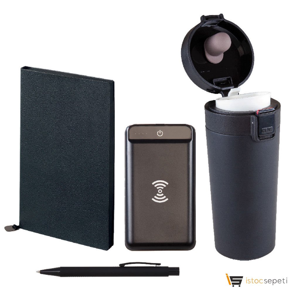 Siyah Termos Hediyelik Set Promosyon