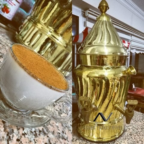 Karıştırıcılı Sahlep Makinesi 15 Lt Bakır Salep Kazanı