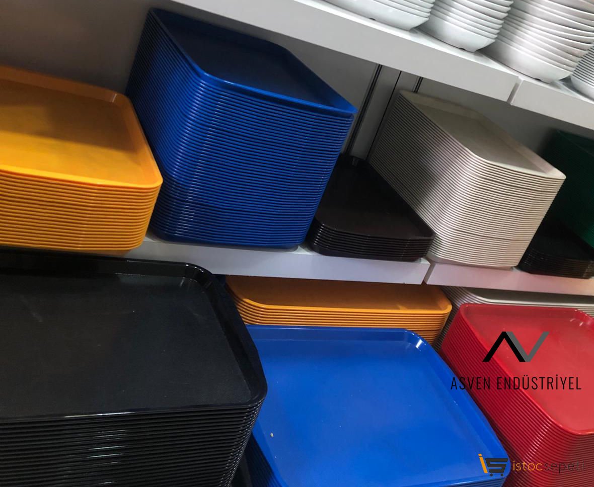 Mavi Plastik Servis Tepsisi 27x36 cm 10 Adet Toptan Satış
