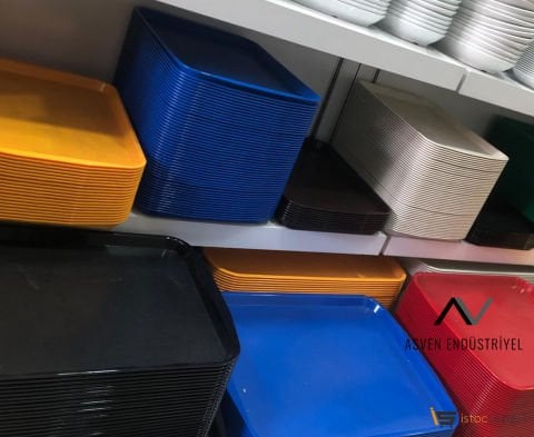 Mavi Plastik Servis Tepsisi 27x36 cm 10 Adet Toptan Satış