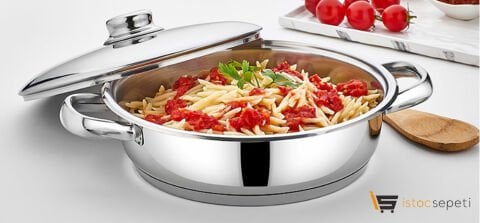 Asven Mega 22 cm Basık Tencere
