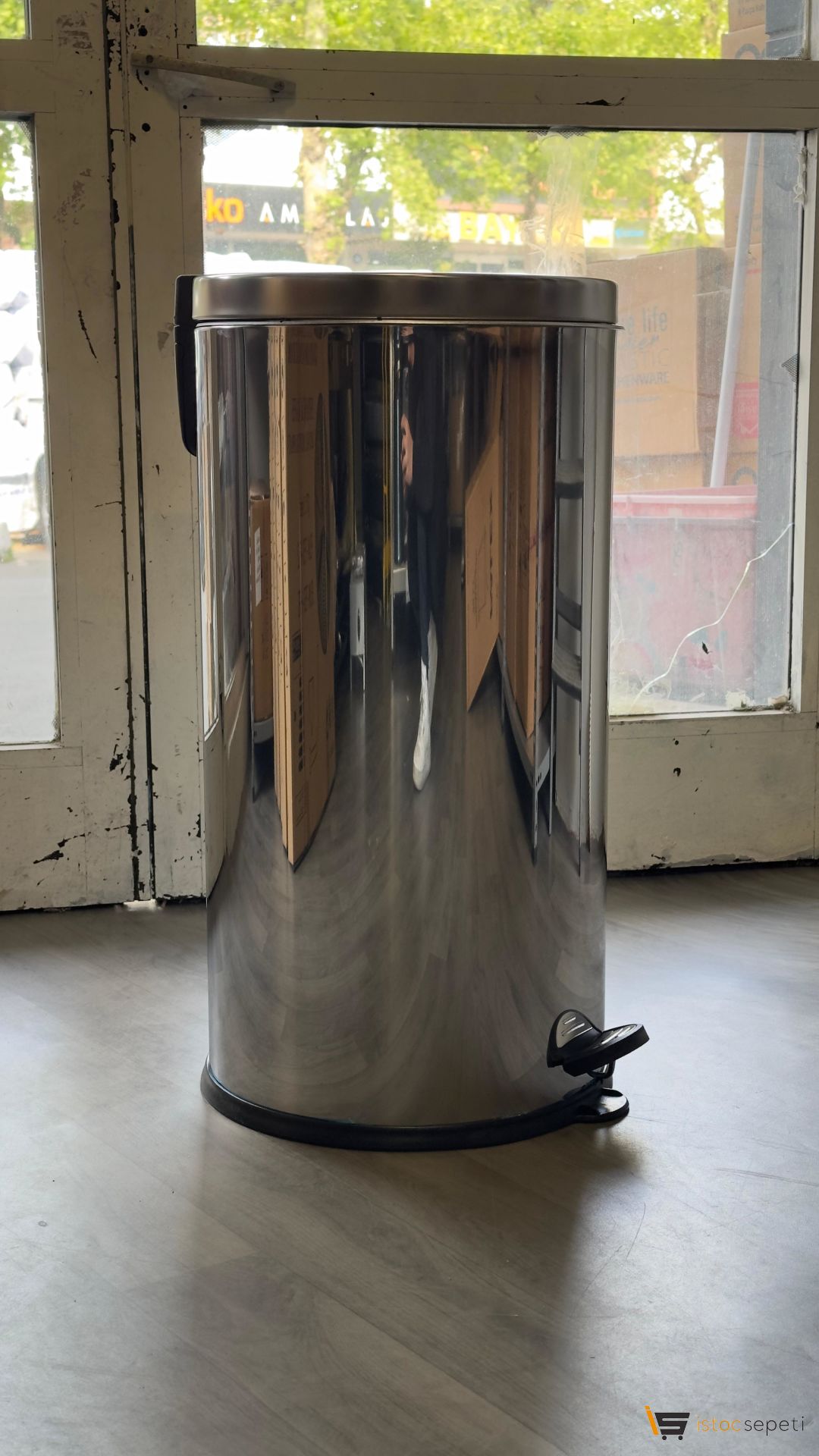 Krom Pedallı Çöp Kovası 50 LT 3700-350