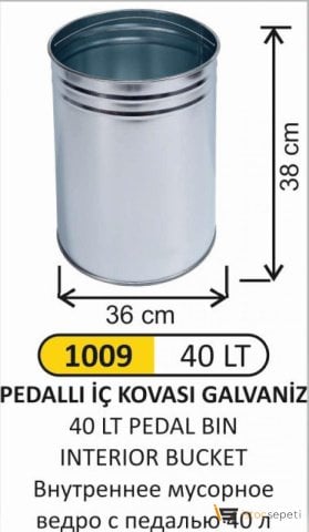 Arı Metal 1009 40 Lt Pedallı İç Kovası