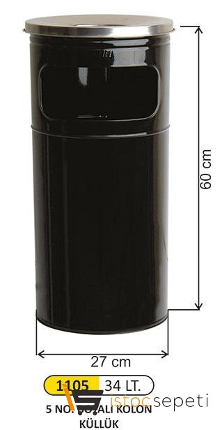Arı Metal 1105 Kolon Küllük Boyalı 5 No Siyah