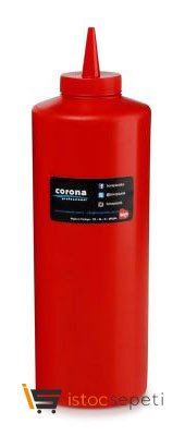 Kapaklı Ketçap Şişesi 950 ml Kırmızı