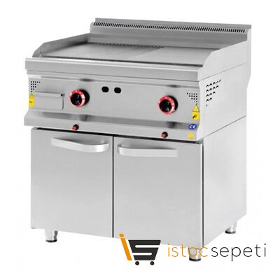 Karacasan 700 Seri Dolaplı Düz Pleyt Izgara 800x700x850 mm Elektrikli