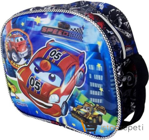 Relaxion Cars Işıklı Şimşek Macqueen Kabartmalı Çanta + Beslenme Çantası