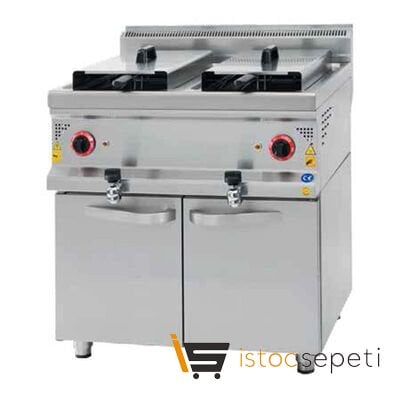 Karacasan 700 Seri Dolaplı Fritöz Çiftli Hazneli Gazlı