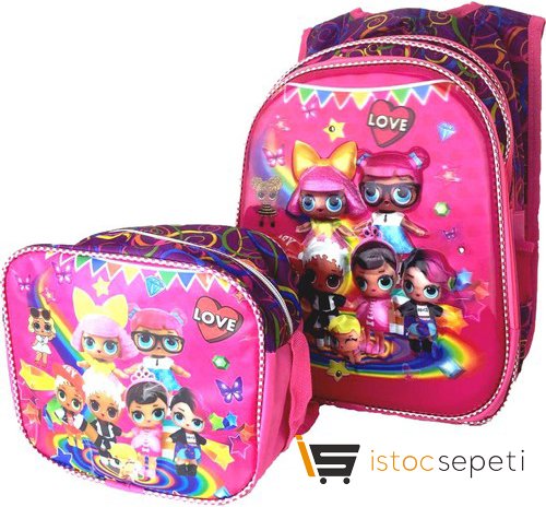 Relaxion Lol Karakterli Kabartmalı Işıklı İlkokul Çantası  Beslenme Çantası