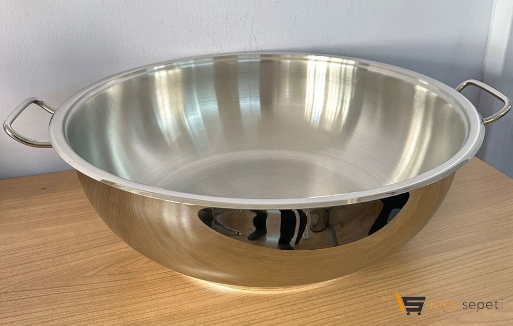 50 Kişilik Pilav Tenceresi Basık Tencere 40x13 cm