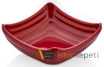 Külsan Thermoset Ramekin Minimal Kare Model 11x11 cm 100 ml Kırmızı