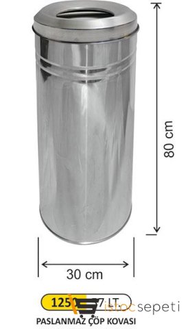 Arı Metal 1250 57 Lt Paslanmaz Çöp Kovası