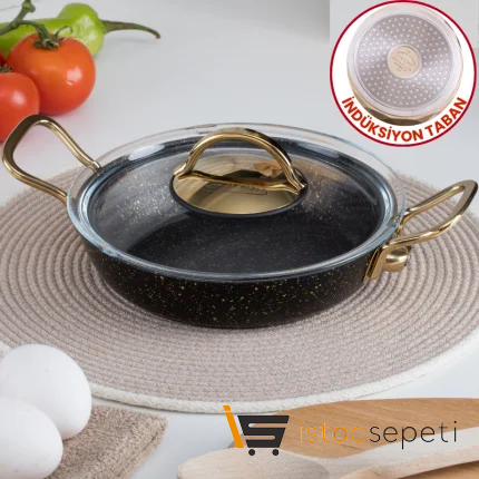 3 Parça Gold Stone İndüksiyonlu Sahan Set (18-20-22 cm Set)