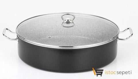 Granit Pilav Tenceresi Büyük Boy Maxi Sığ Tencere 40x11 cm