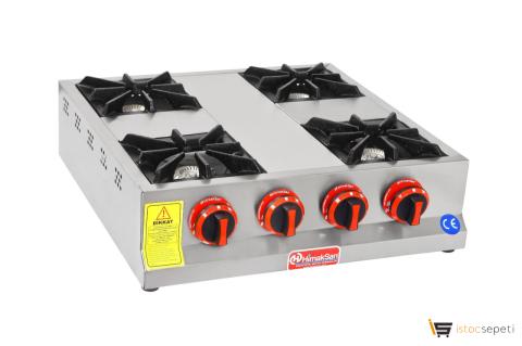 4 Lü Doğalgazlı Ocak Set Üzeri Sanayi Tipi Lokanta Model