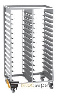 Trolley Mutfak Bulaşık Arabası İkili Komple Sac MB 114X4
