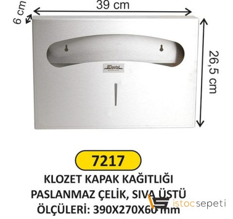 Arı Metal 7217 Klozet Kapak Örtü Dispenseri Paslanmaz Çelik