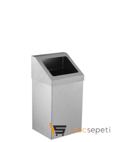 Krom Açık Çatı Kapaklı Çöp Kovası 80 Lt 430 Kalite 3834-380