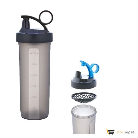 Siyah Detokslu PP (Polipropilen) Shaker Matara / 740 ml Promosyon