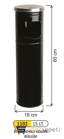 Arı Metal 1102 Kolon Küllük Boyalı 2 No Siyah