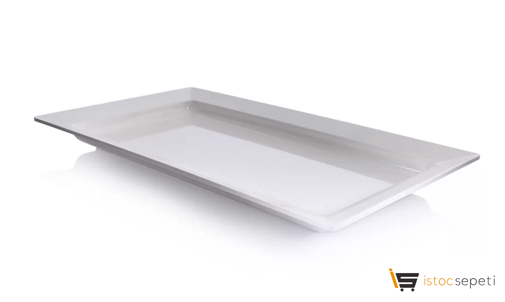 Kırılmaz Melamin Açık Büfe Servis Tabağı 50x28cm