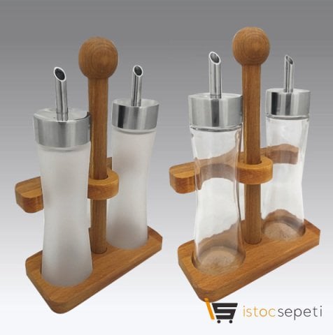 Ahşap Standlı Yağlık Sirkelik Set