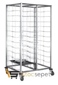 Trolley Mutfak Bulaşık Arabası Tel Raf İkili MB 108X2